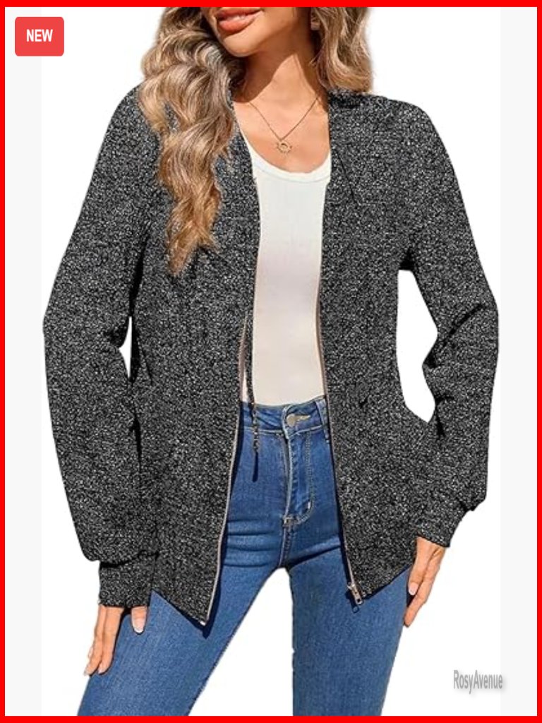 Waffle Knit Zip Up Hoodie Sweatshirt - Loose Fit Shakcet